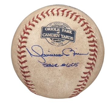 Mariano Rivera Game Used and Signed Baseball from 605th Career Save (Camden Yards) (MLB Authenticated)